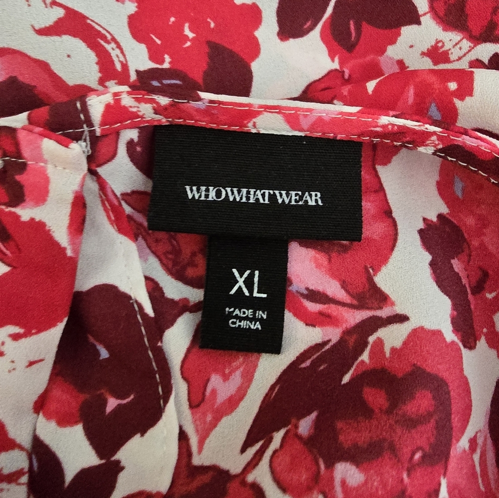 Who What Wear Red Floral Sleeveless Top  XL - Picture 6 of 8